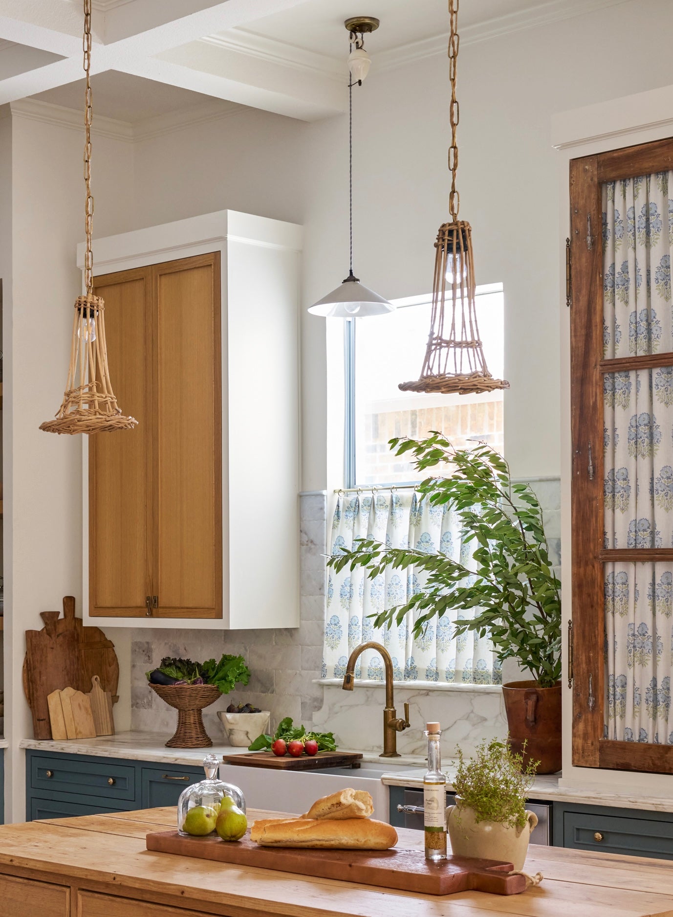 1900 French Butcher's Display Basket Light