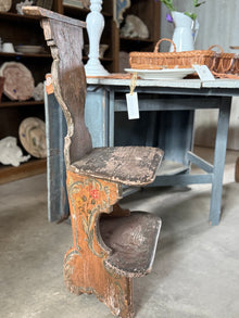 18th c Folk Art Swedish Hinged Hall Chairs