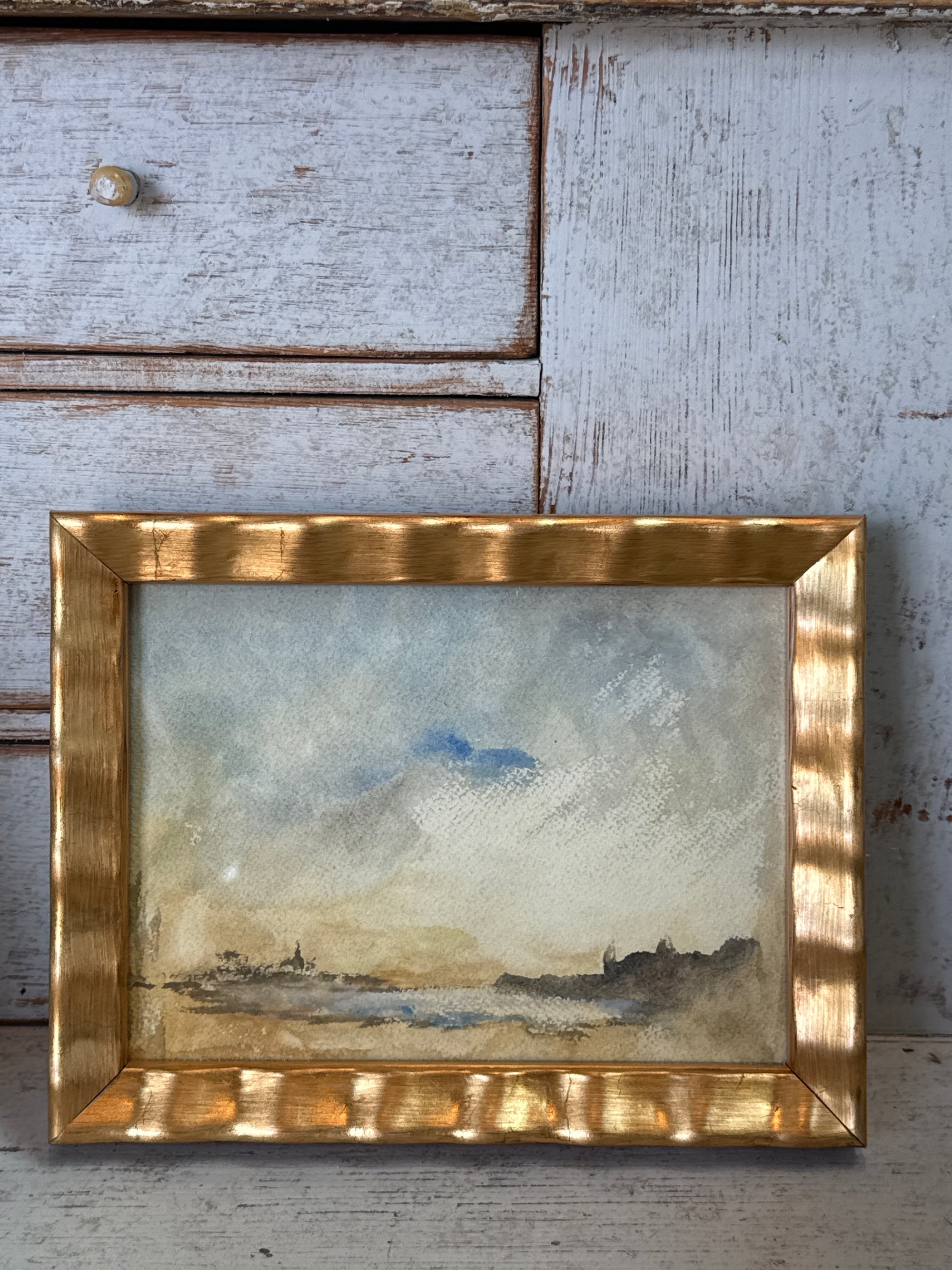 French Watercolor Landscape, circa 1920s