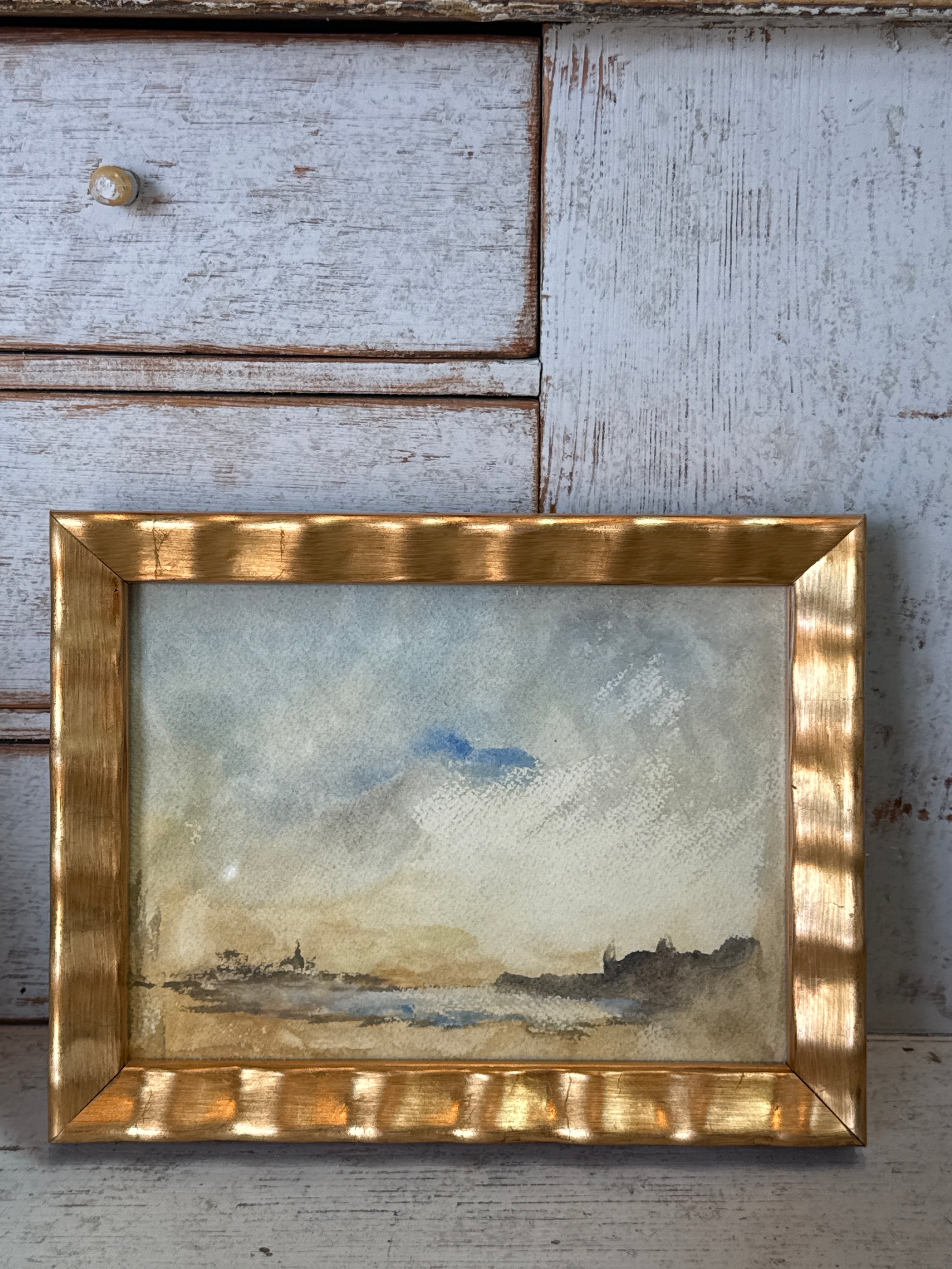 French Watercolor Landscape, circa 1920s