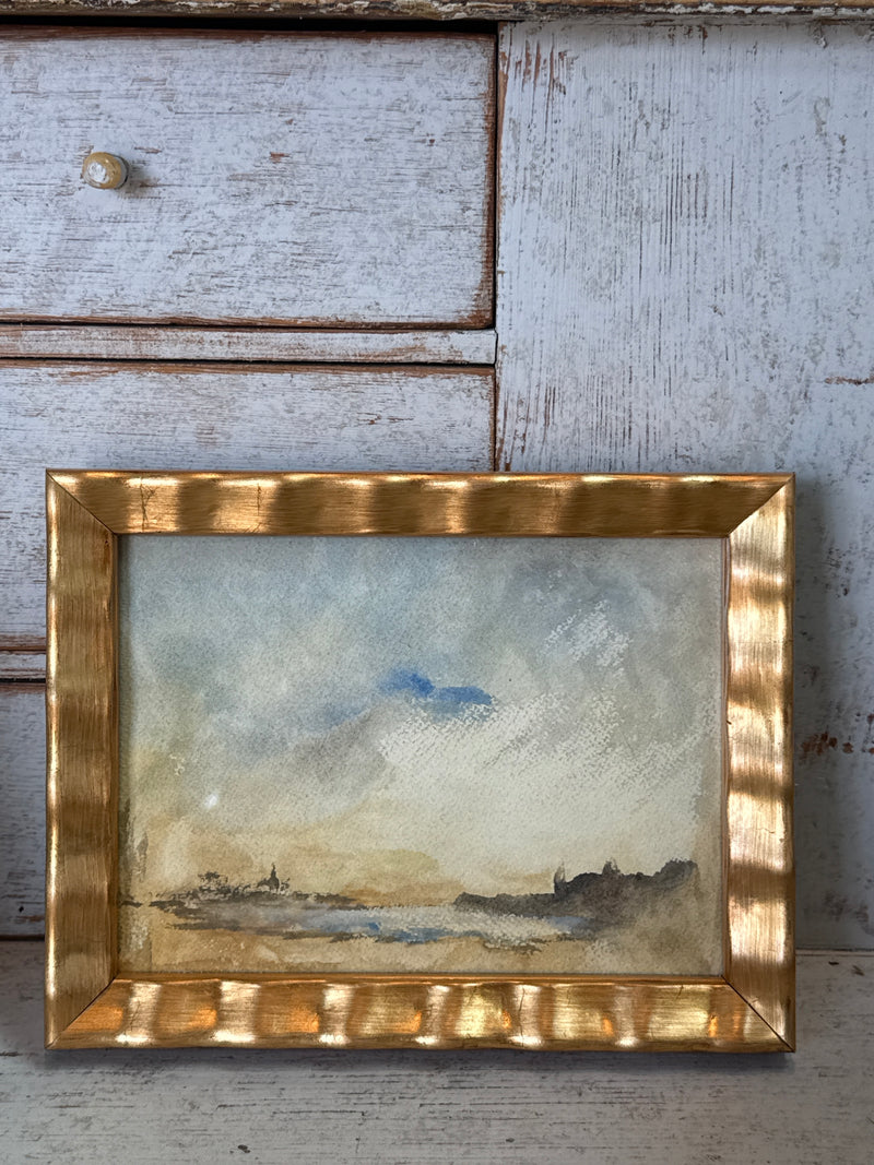 French Watercolor Landscape, circa 1920s