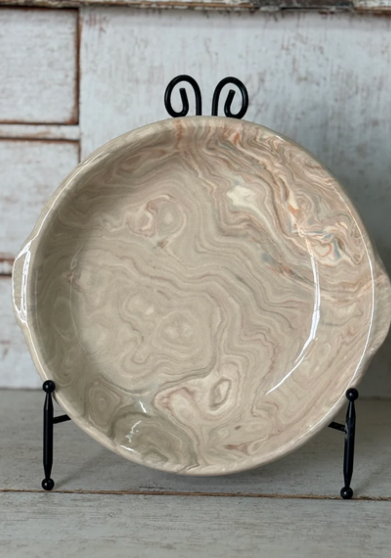 Vintage Marbelized Pichon d'Uzes Handled Bowl