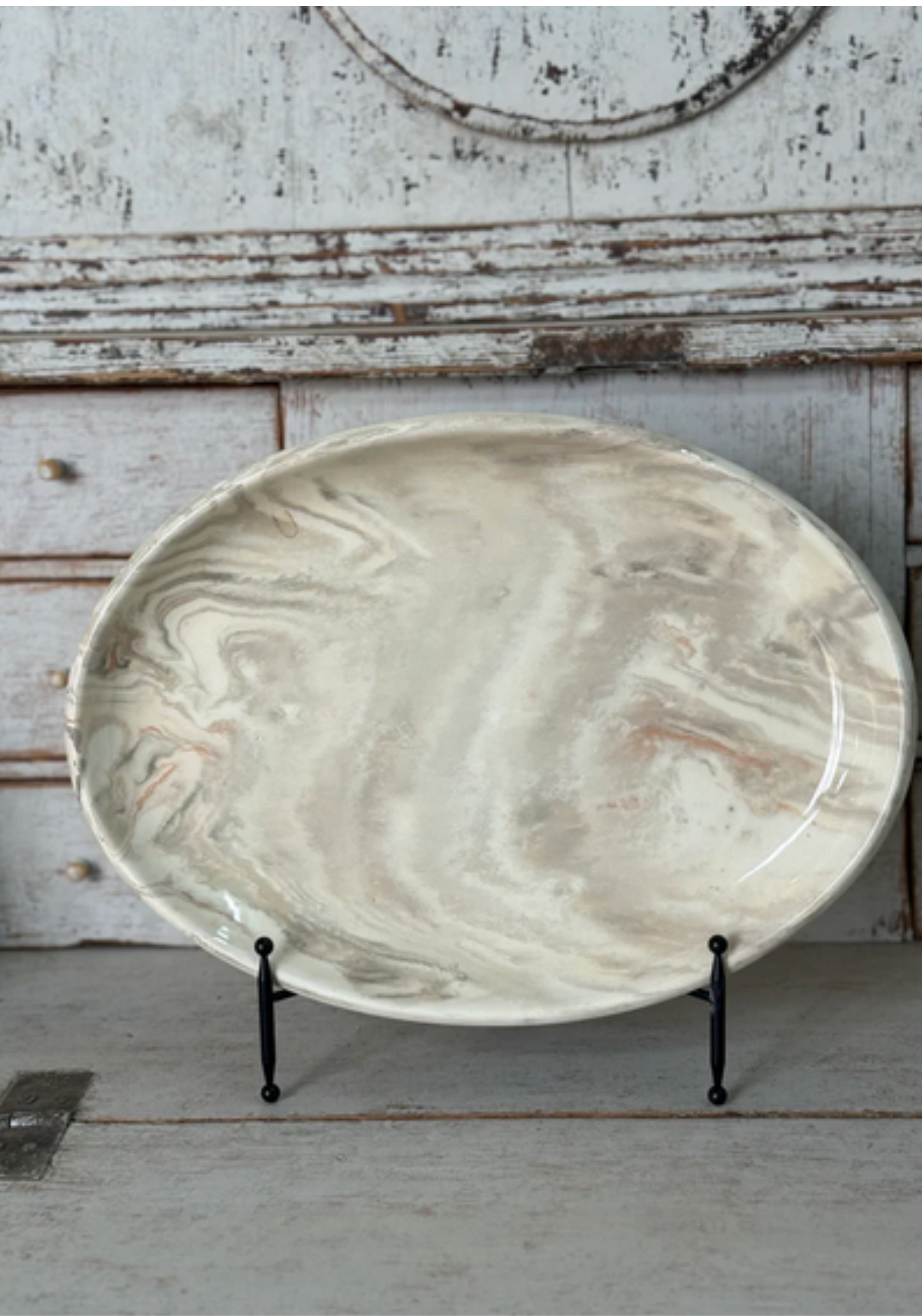 Vintage Marbelized Pichon d'Uzes Platter