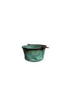 Antique Copper Pot with Blue Green Patina