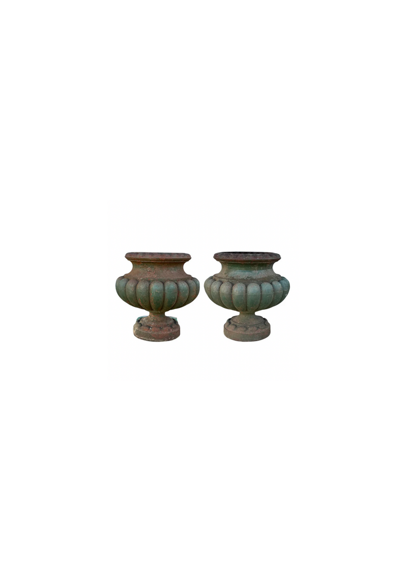Pair of Green Urns c. 1900