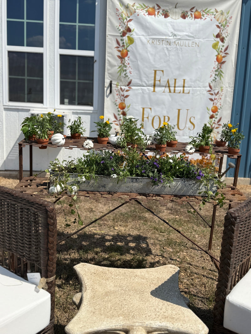Vintage Potting Table on Custom Stand