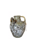 19th C French Walnut Oil Jug in Pale Green