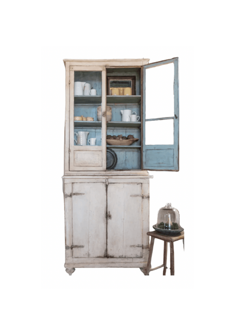 18th C Tuscan Original Glass Fronted Cabinet