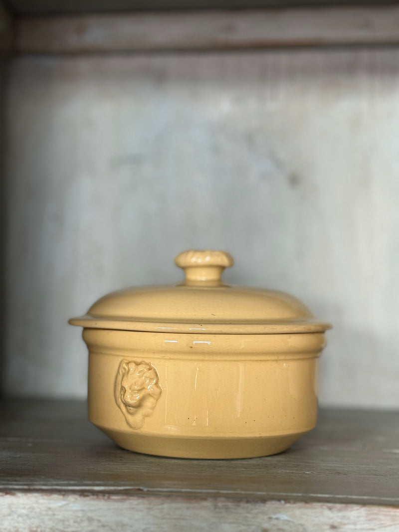 Vintage French Butter Yellow Souffle Dish