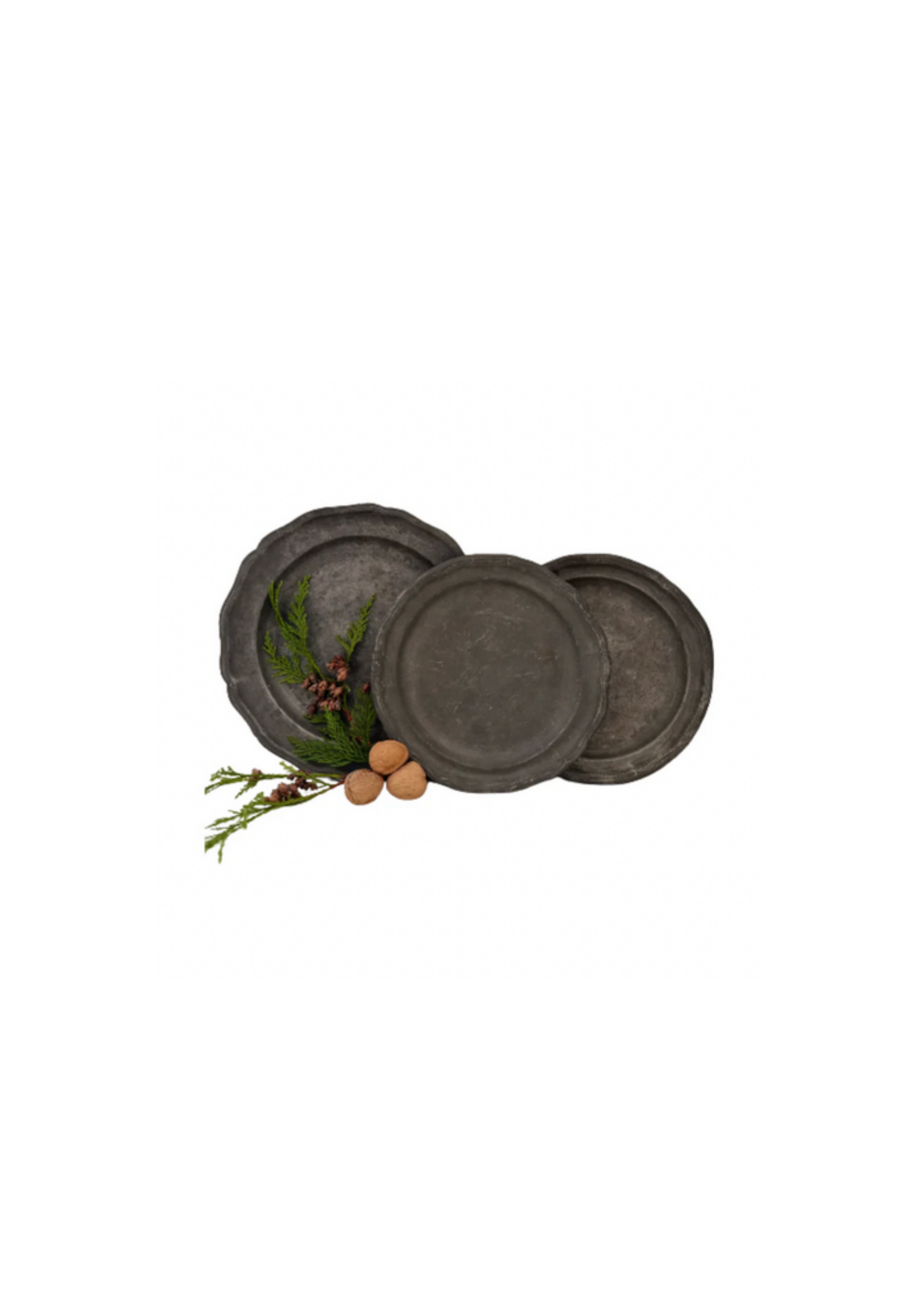 Antique Pewter Charger Plate, Plays de Loire - Small