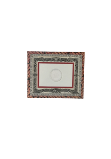 French Decoupaged Frame with Intaglios, Scarlet and Charcoal