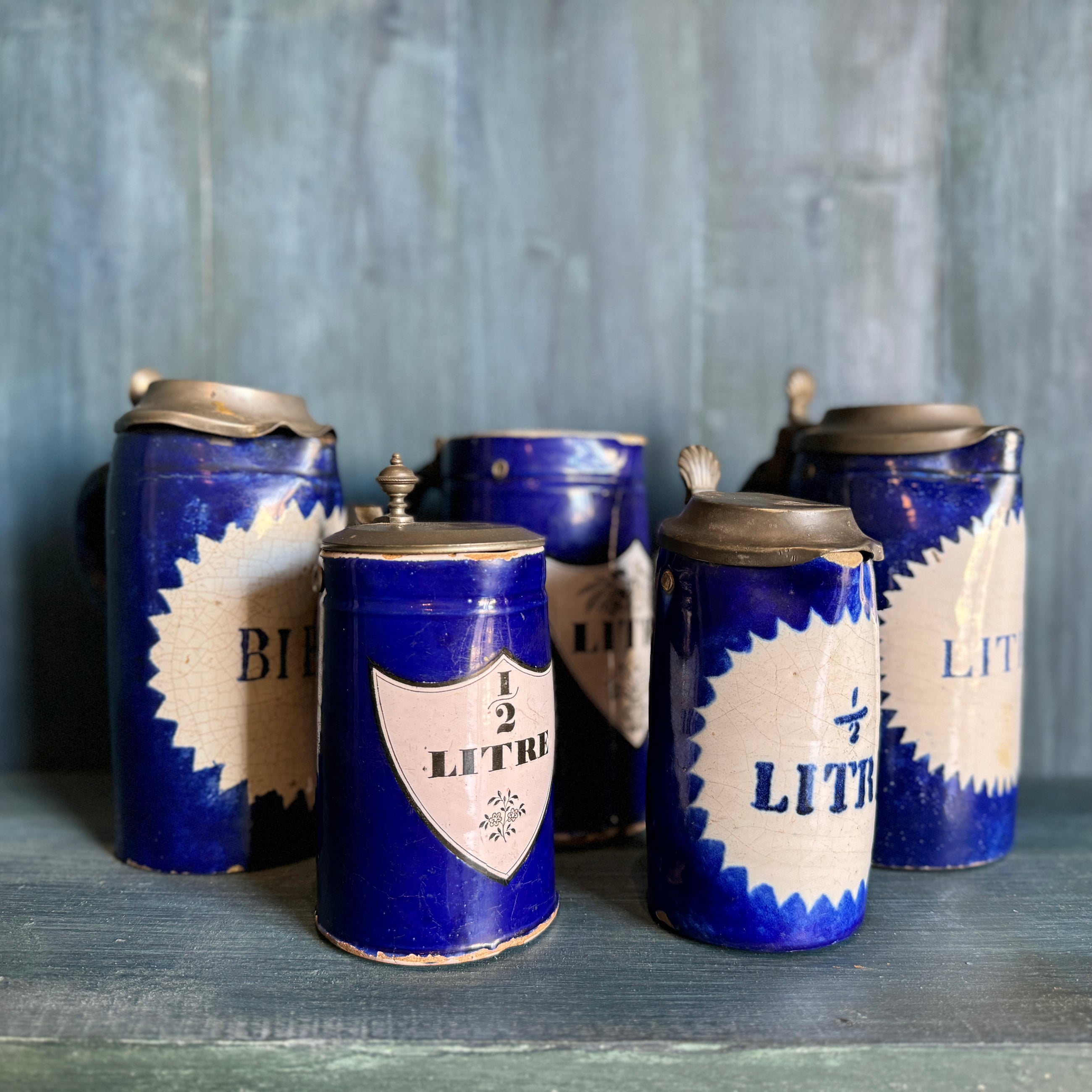 Vintage Belgian Porcelain Litre Jar