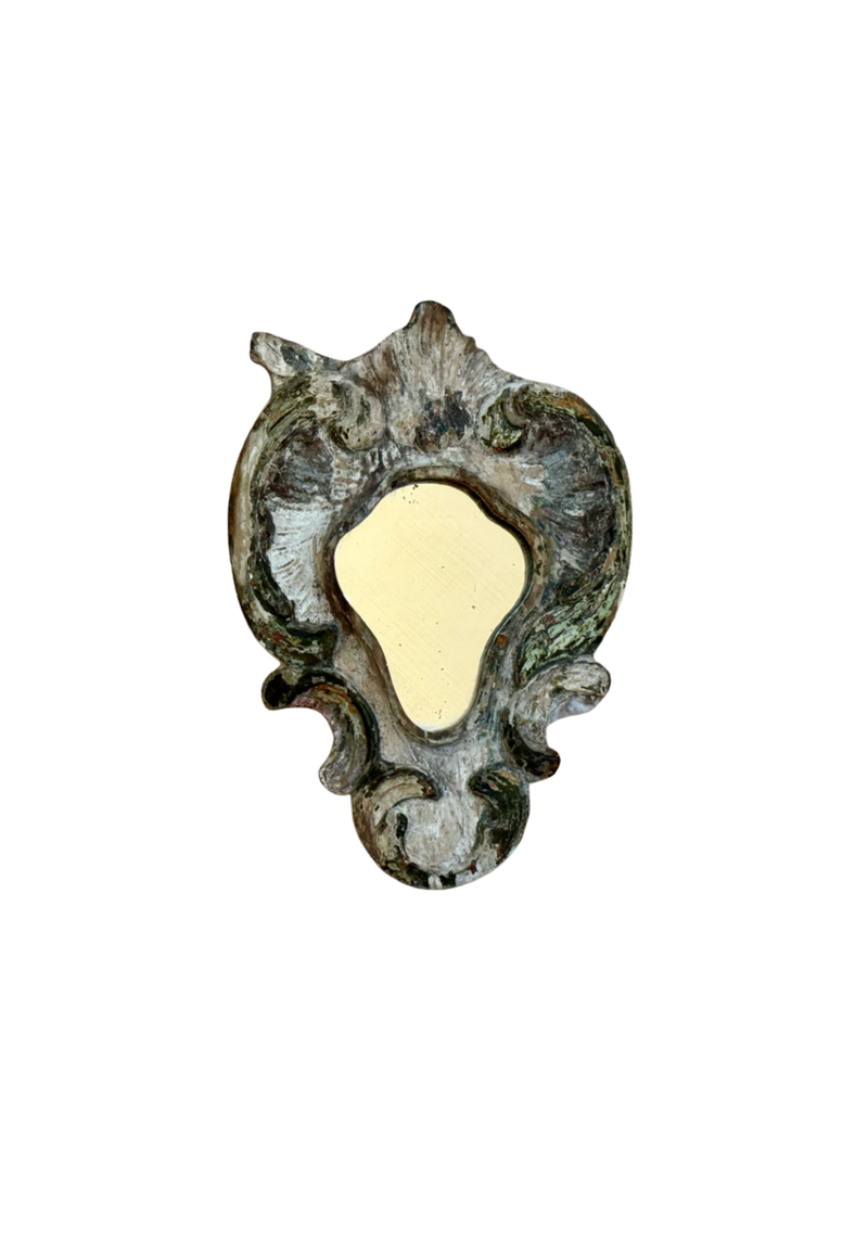 Belgian Wooden Frame Mirror w/Traces of Gold Paint circa 1800-1850