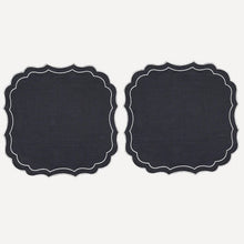 Pair of Stella Waxed Italian Linen Placemats, Navy