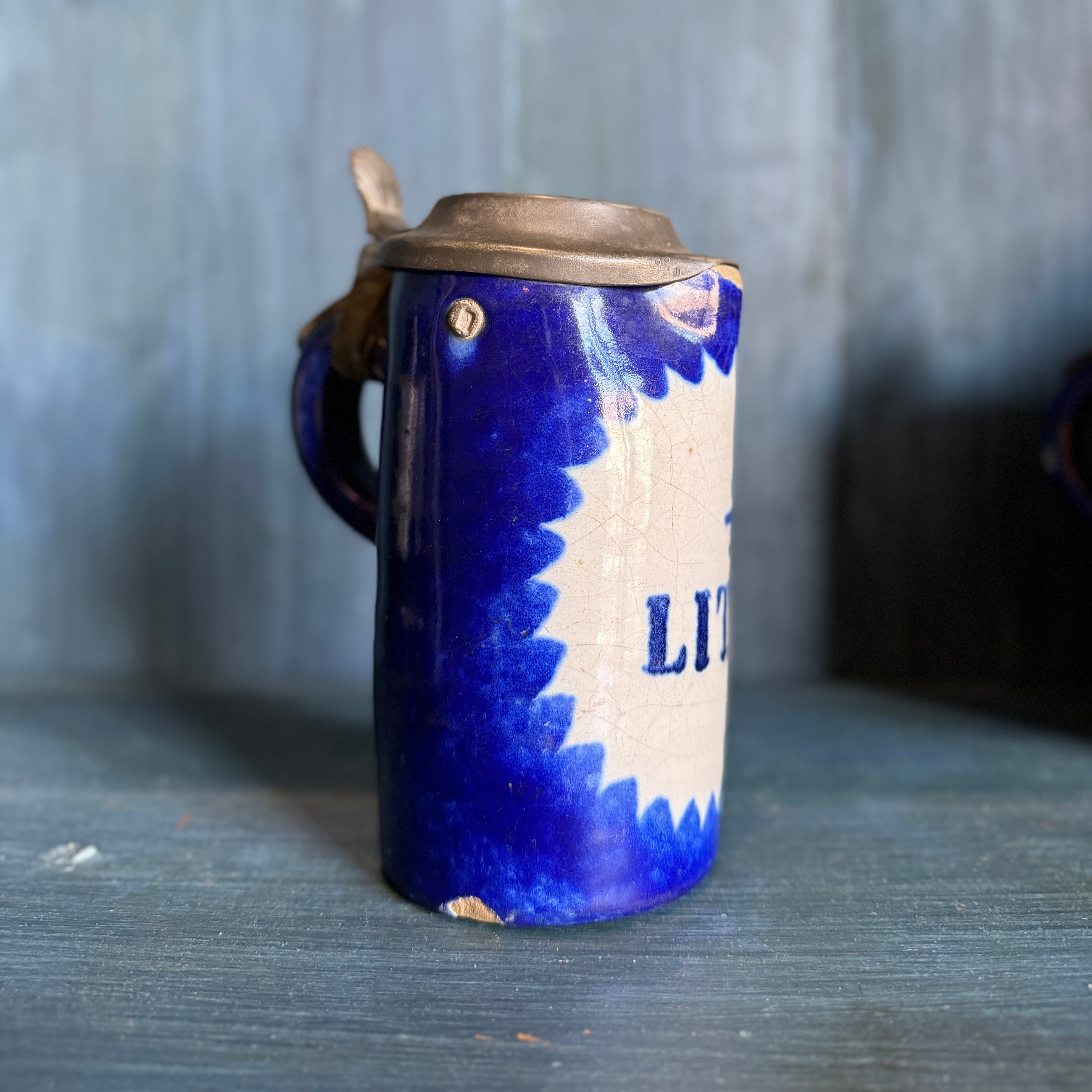 Vintage Belgian Porcelain Litre Jar