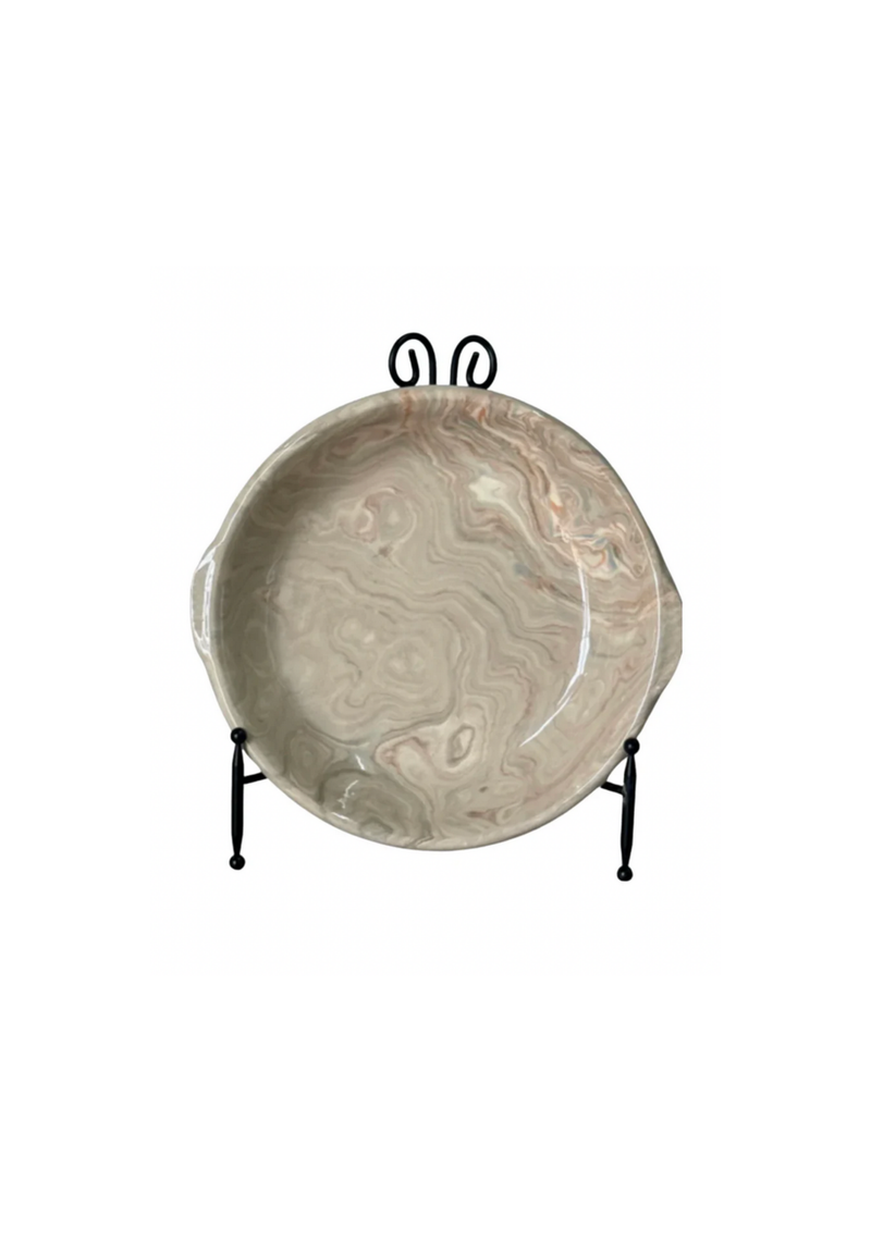 Vintage Marbelized Pichon d'Uzes Handled Bowl