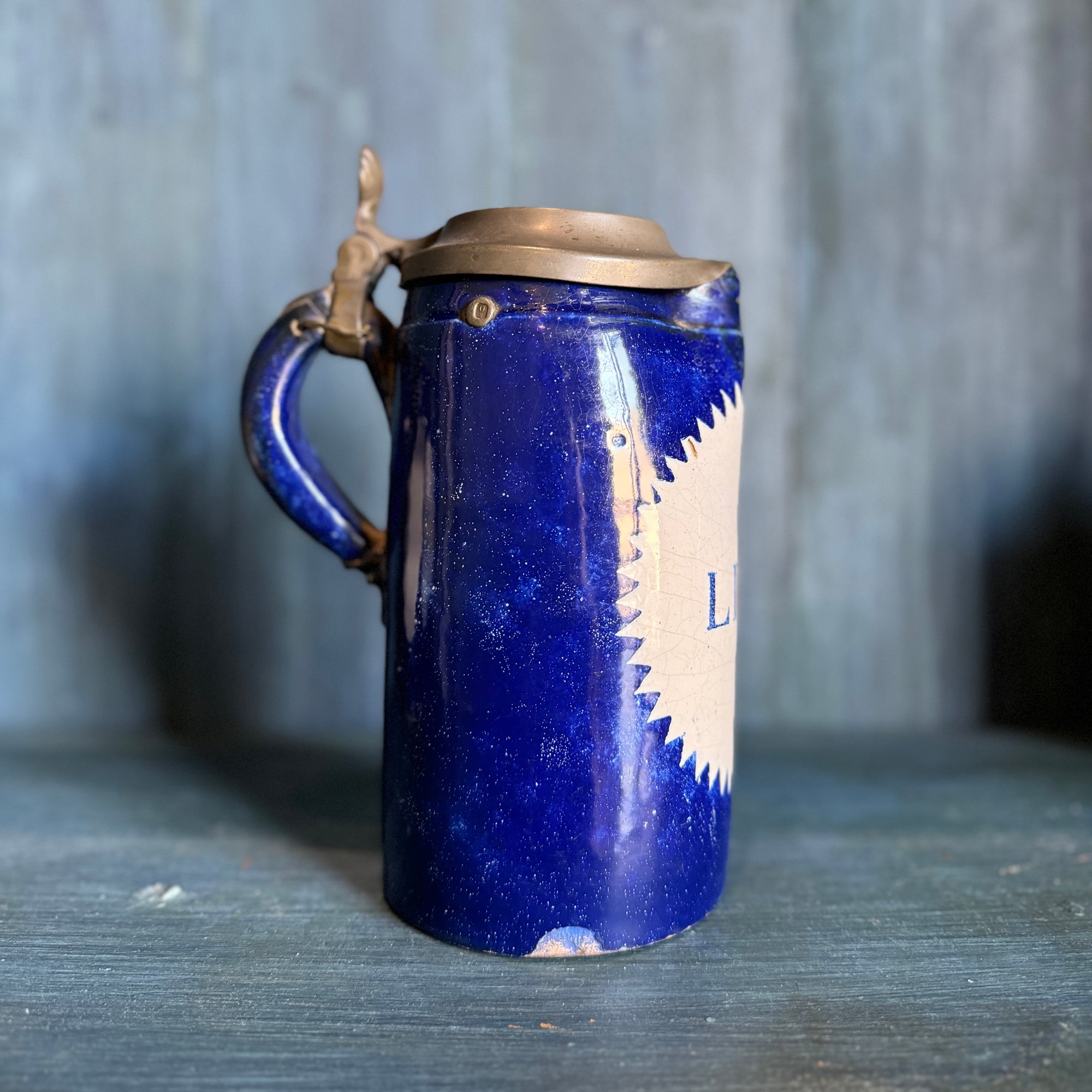 Vintage Belgian Porcelain Litre Jar