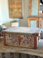 Antique Swedish Correspondence Box w/ Iron Repair