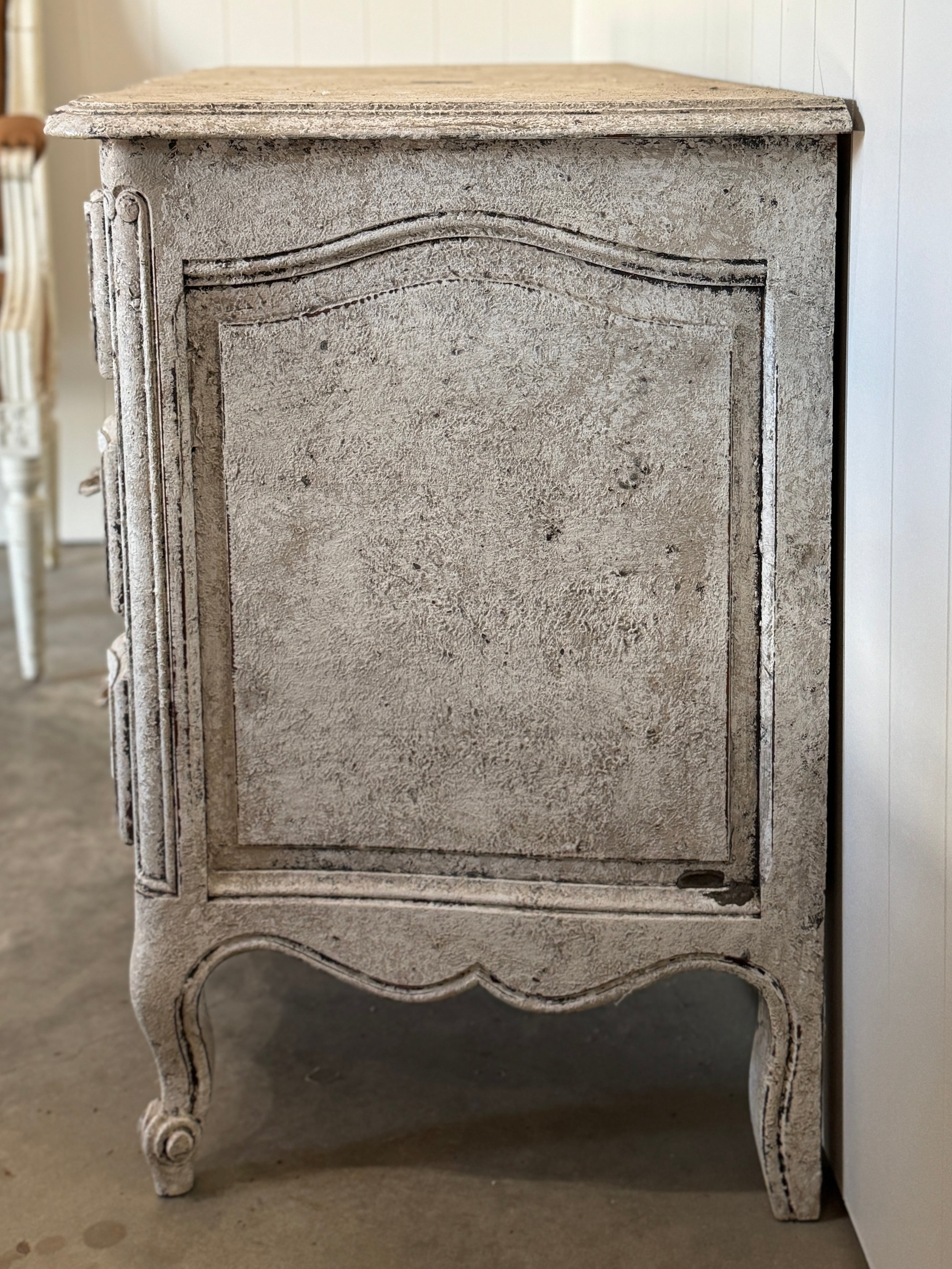 19th C. French Commode, Whitewashed