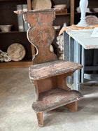 18th c Folk Art Swedish Hinged Hall Chairs