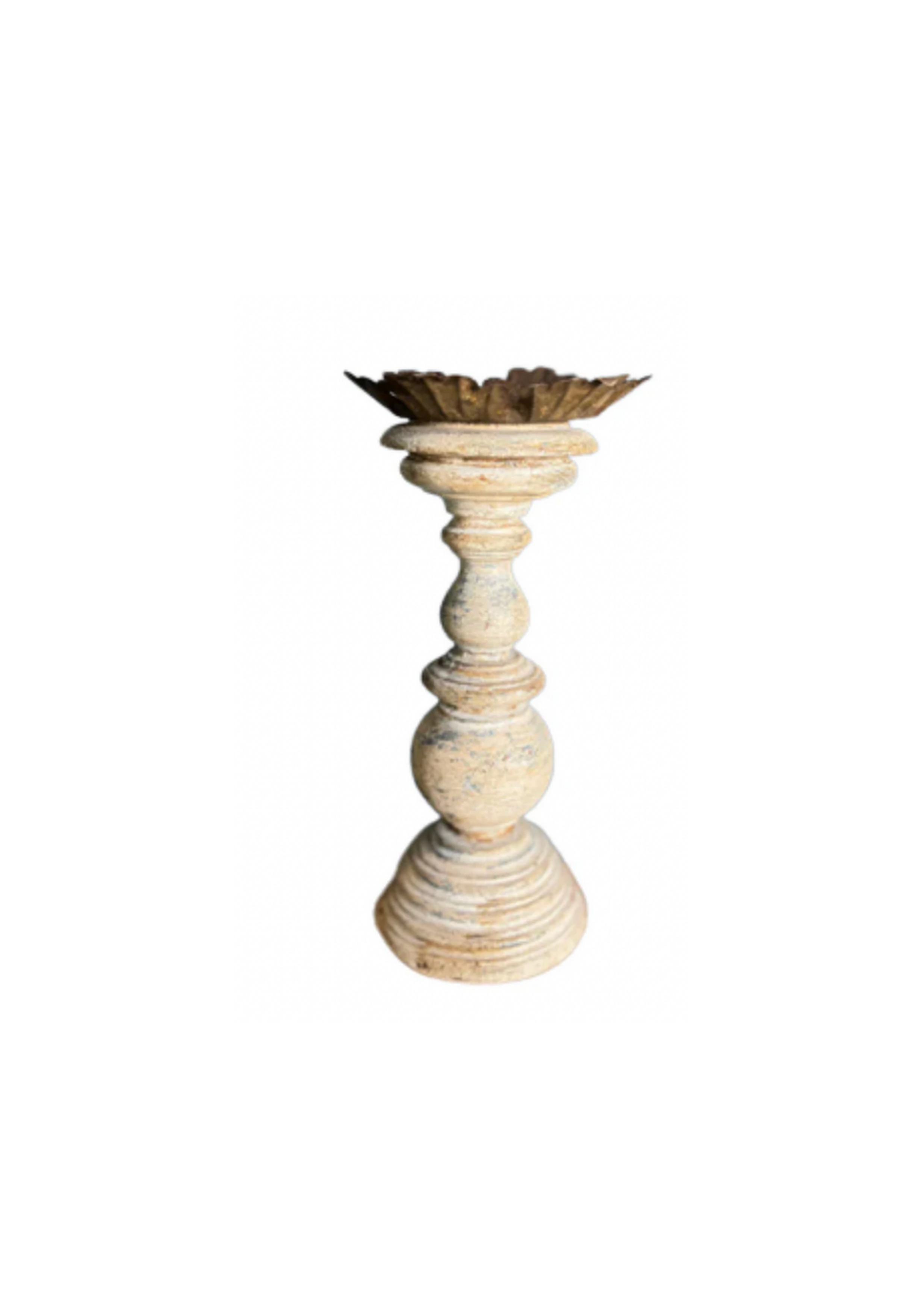 Antique Italian Cerulean Blue Candlestick