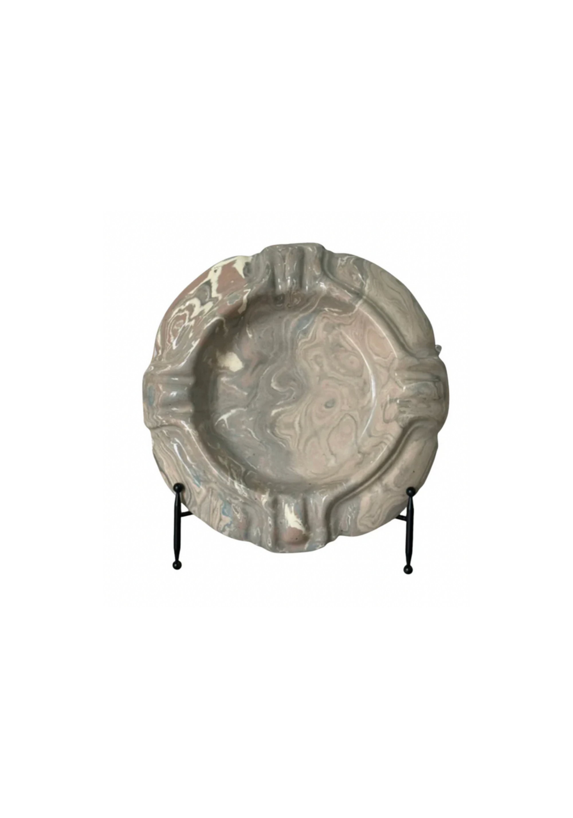 Vintage Marbelized Pichon d'Uzes Trinket Bowl