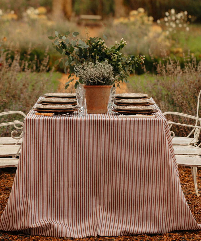 Nimes Striped Linen Tablecloth