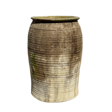 Vintage Spanish Olive Oil Jar with Ridged Detail