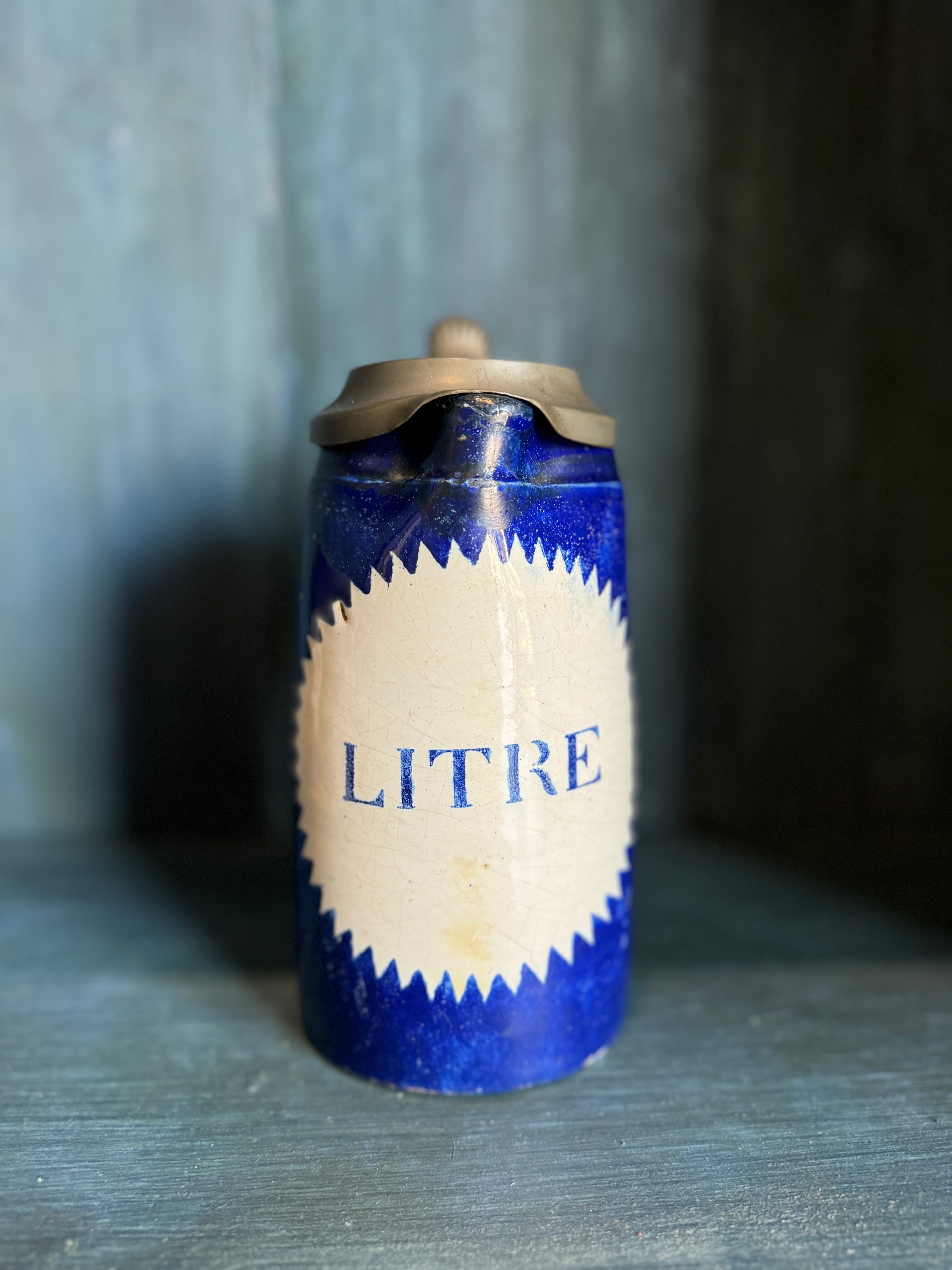 Vintage Belgian Porcelain Litre Jar