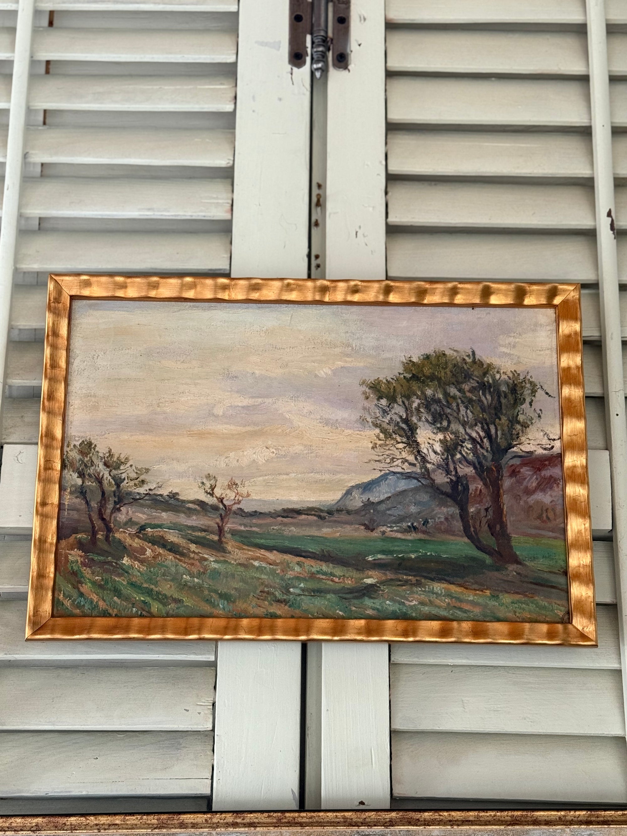 Luberon Landscape, 1920's Oil Painting