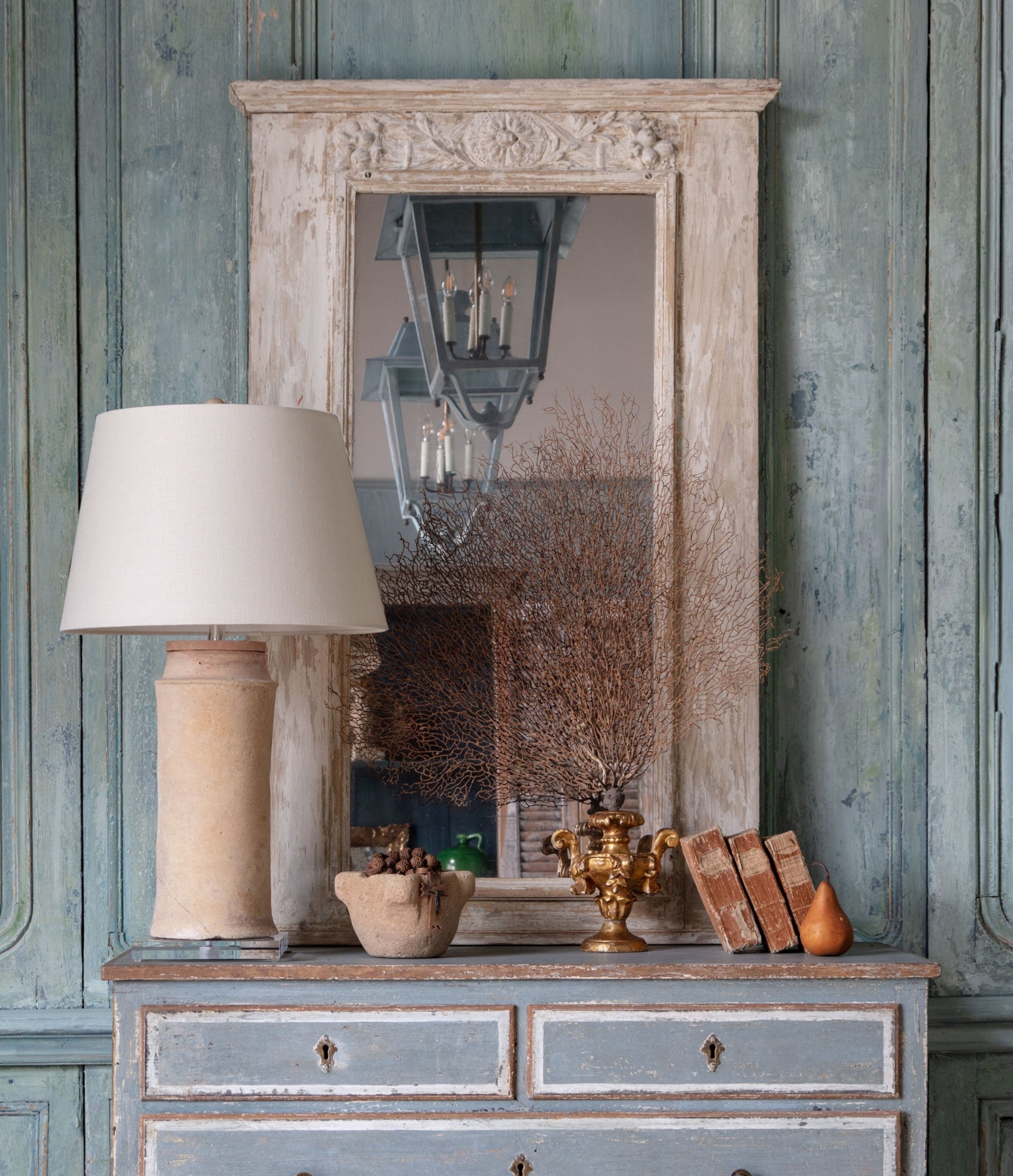 Spanish Terra Cotta Rain Spout Lamp circa 17th C