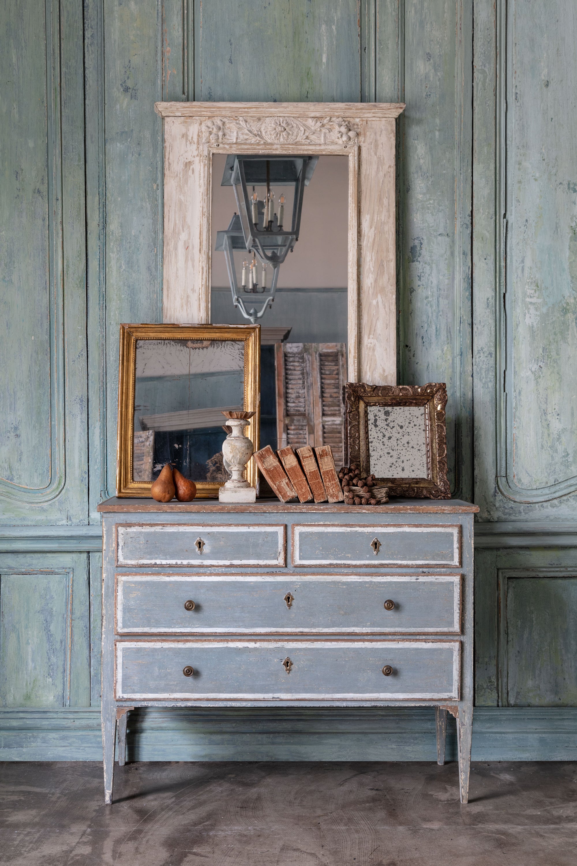 Directoire Era Trumeau with ivory Painted Finish