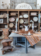 18th c Folk Art Swedish Hinged Hall Chairs