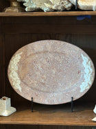 Vintage Marbelized Pichon d'Uzes Platter with Relief Carving