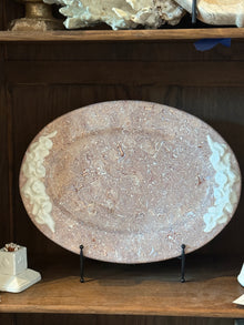 Vintage Marbelized Pichon d'Uzes Platter with Relief Carving