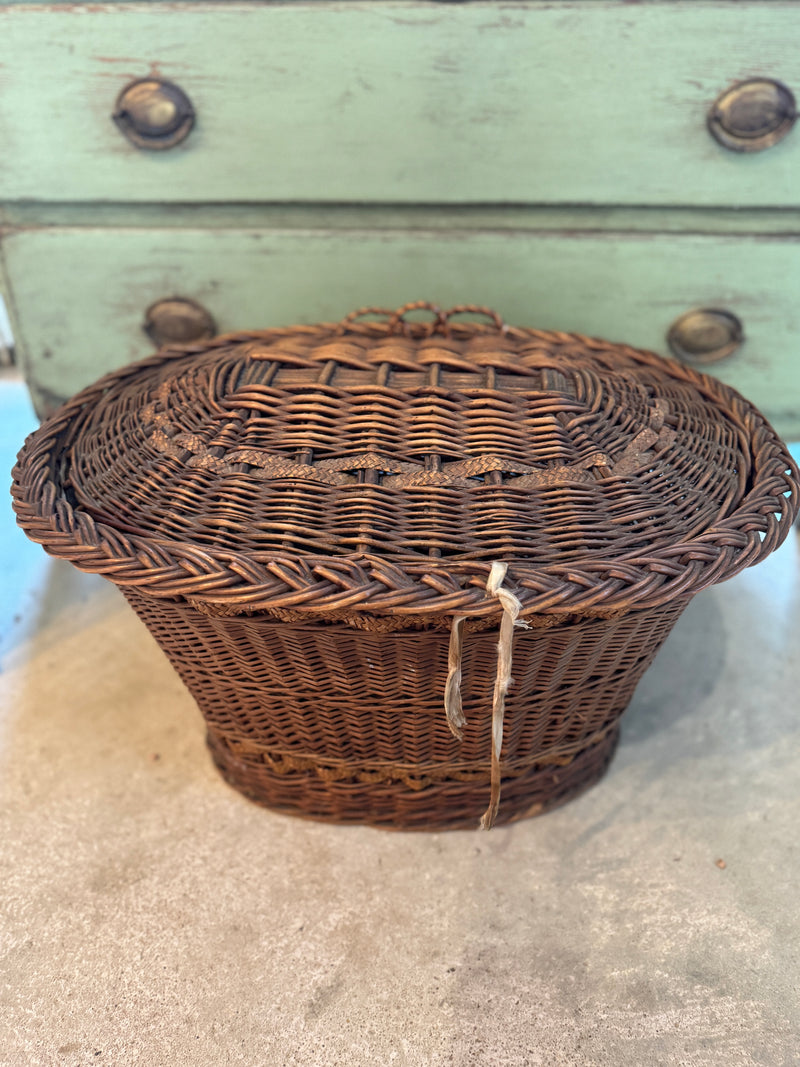 French Oval Sewing Basket Circa 1900