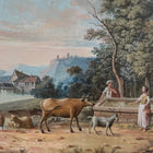 Late 18th C Bucolic French Pastel in Original Gilt Frame