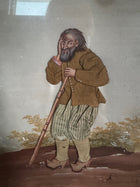 Pair of 18th-Century French Oil Paintings with Textile Appliqué Figures