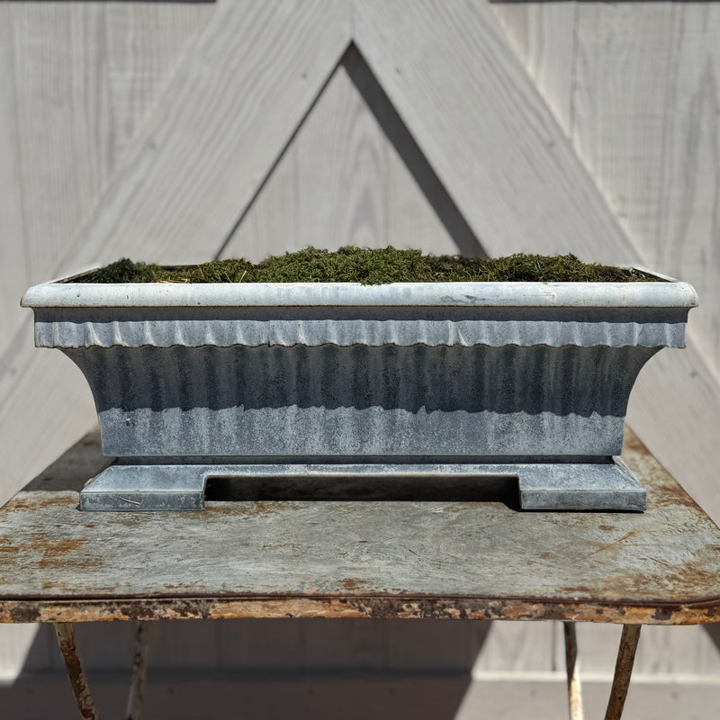 Antique French Blue Zinc Footed Planter