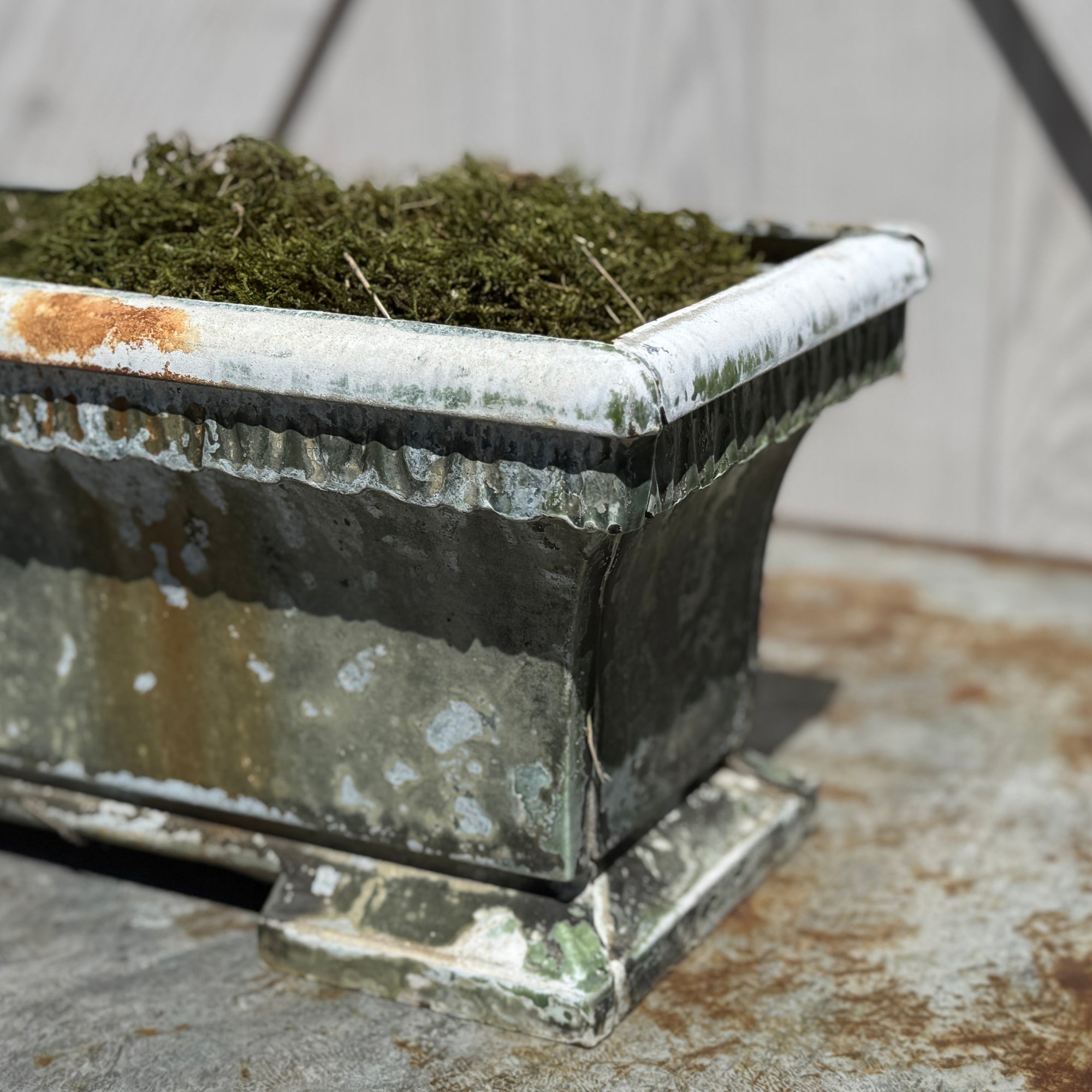 Antique French Verdigris Copper Planter