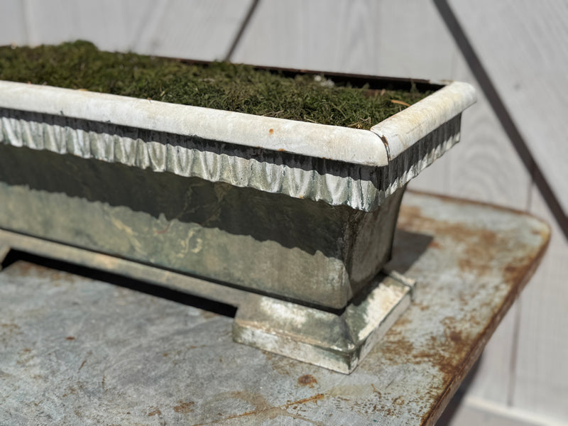 Antique French Green Washed Zinc Planter