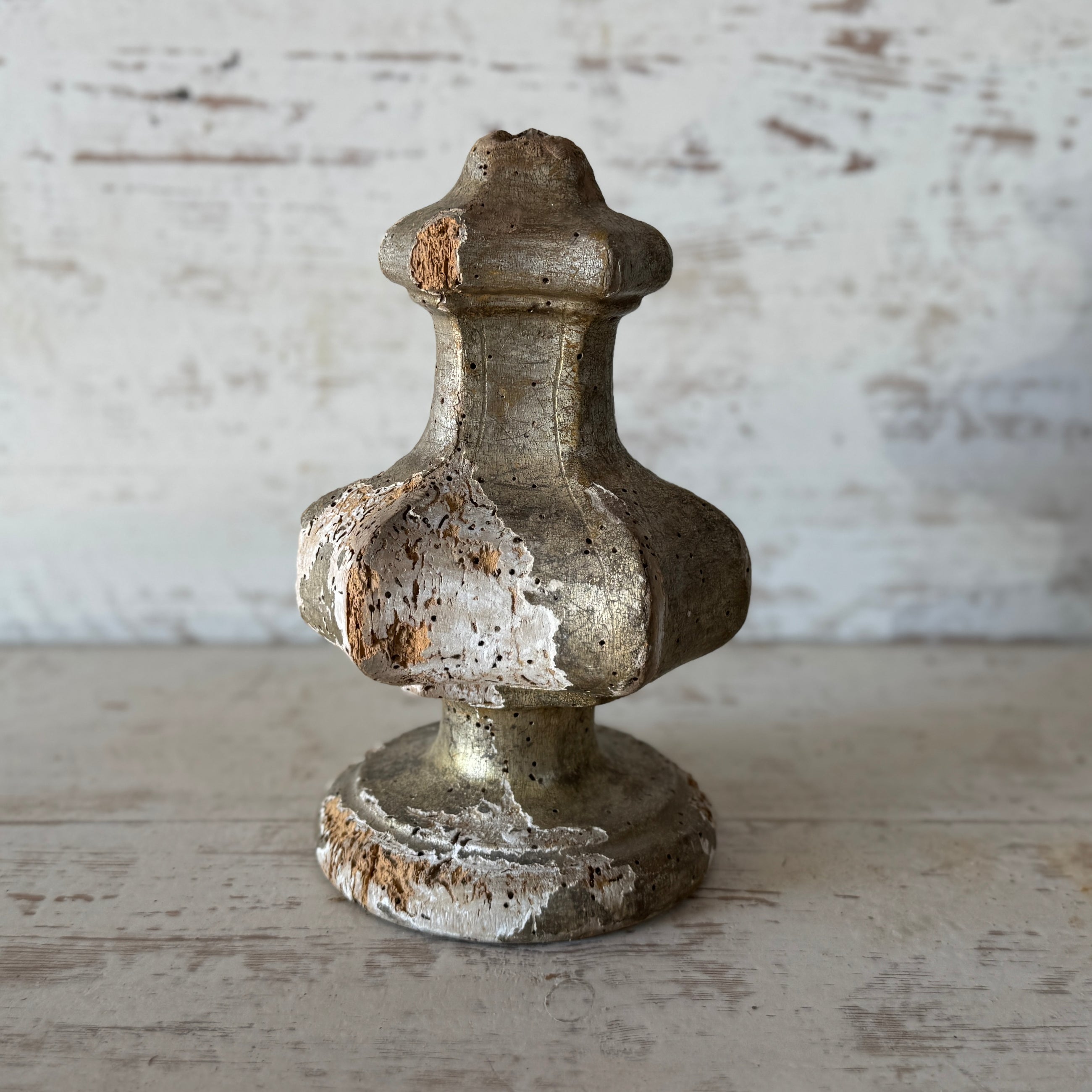 Pair of Italian 19th C Silver Gilt Finials