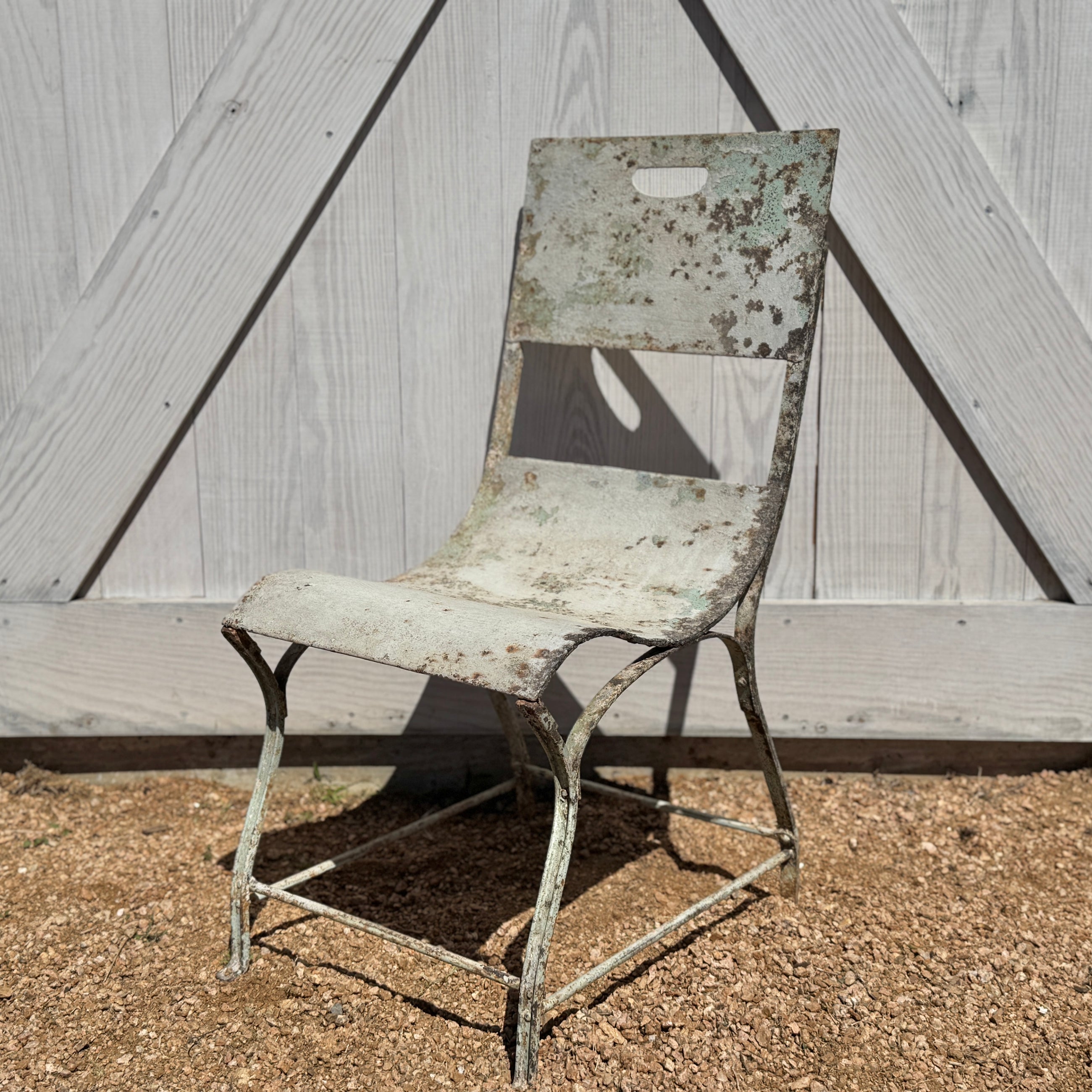 Pair of Antique French Metal Garden Chairs
