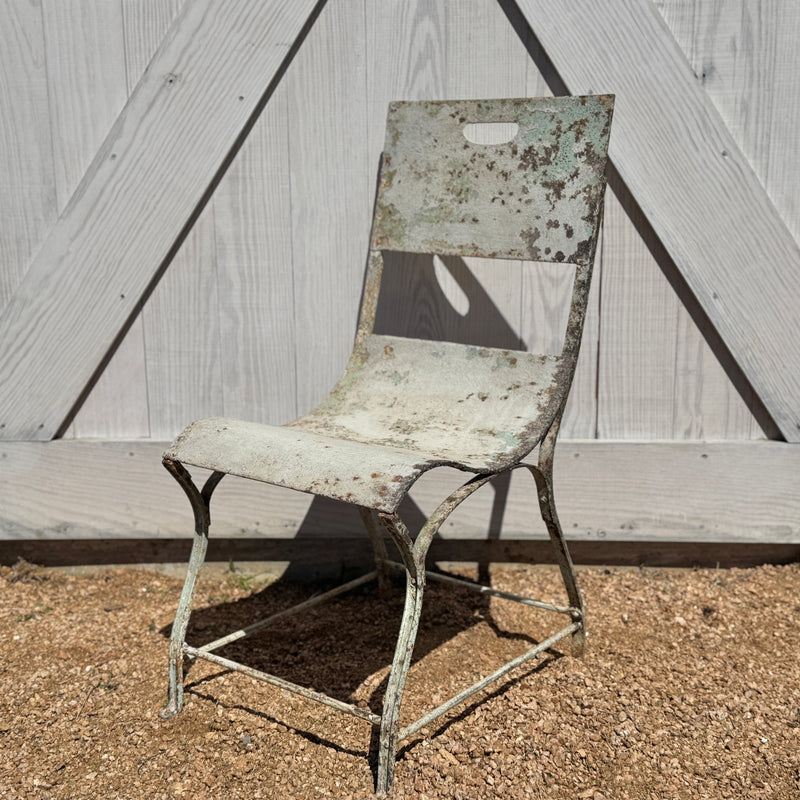 Pair of Antique French Metal Garden Chairs