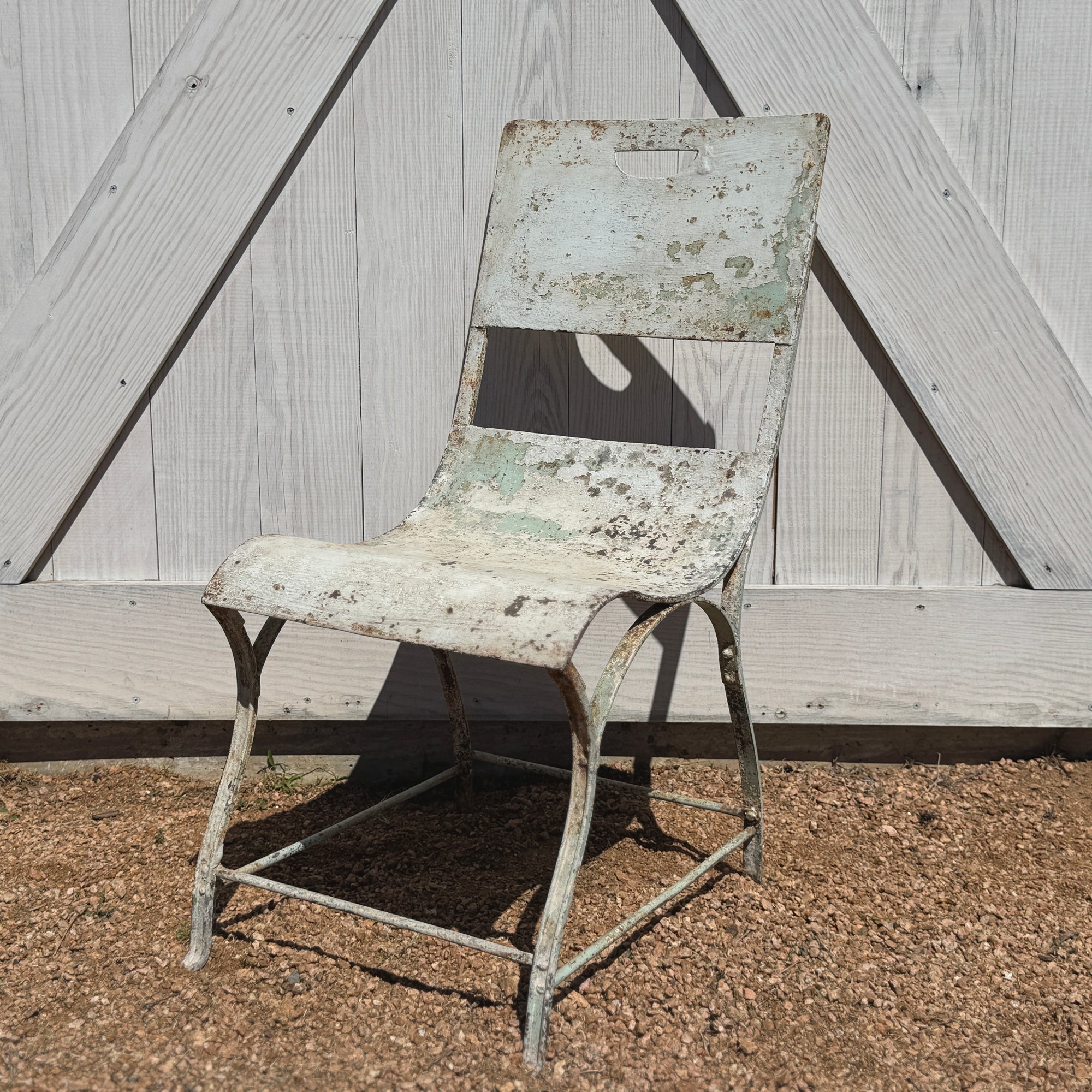 Pair of Antique French Metal Garden Chairs