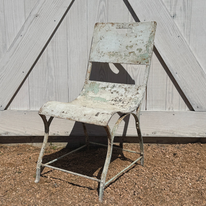 Pair of Antique French Metal Garden Chairs