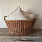 Linen Pillow Cover with Marbleized Flange