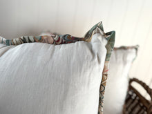 Linen Pillow Cover with Marbleized Flange