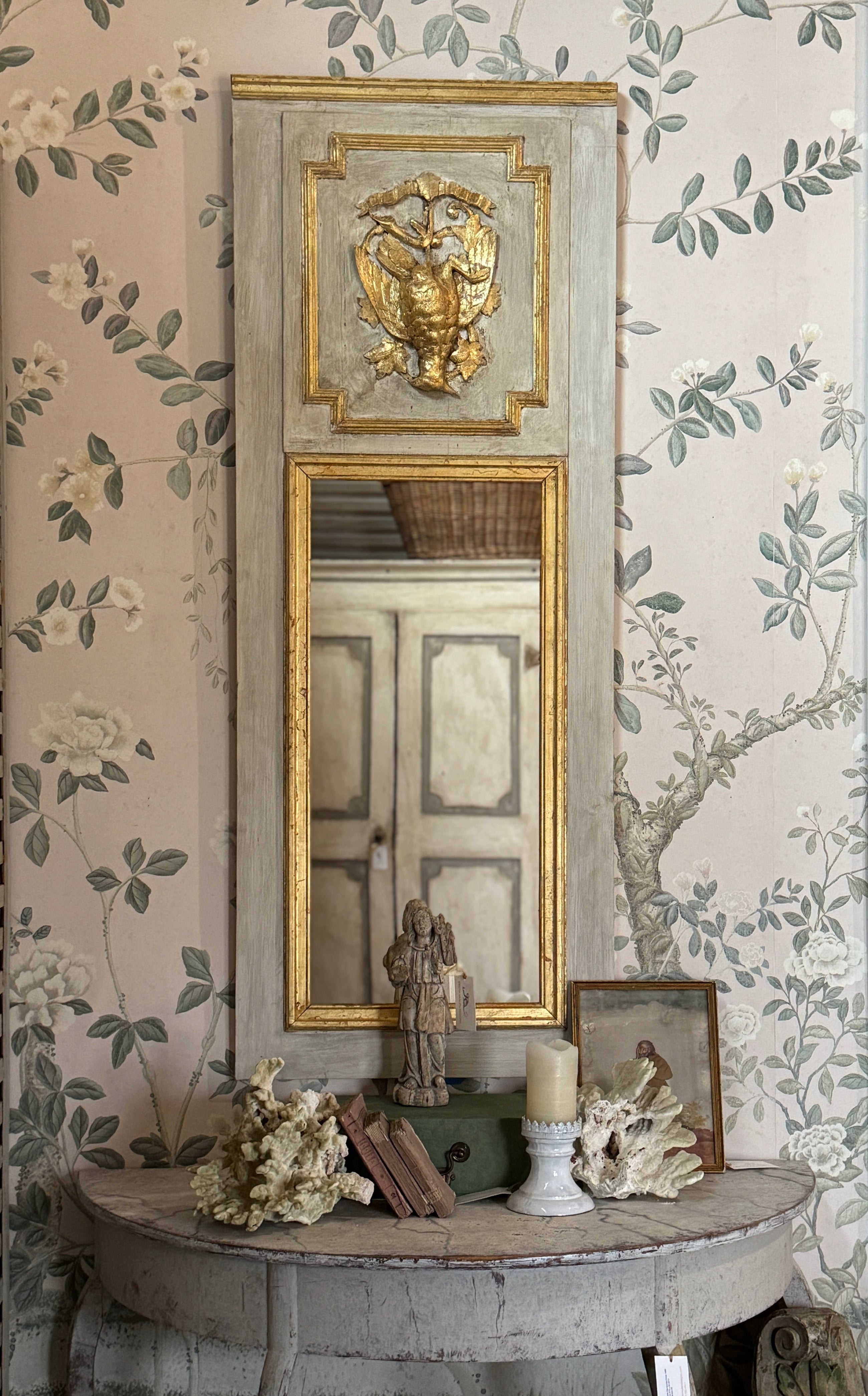 Pair of Antique French Gilt Trumeau Mirrors