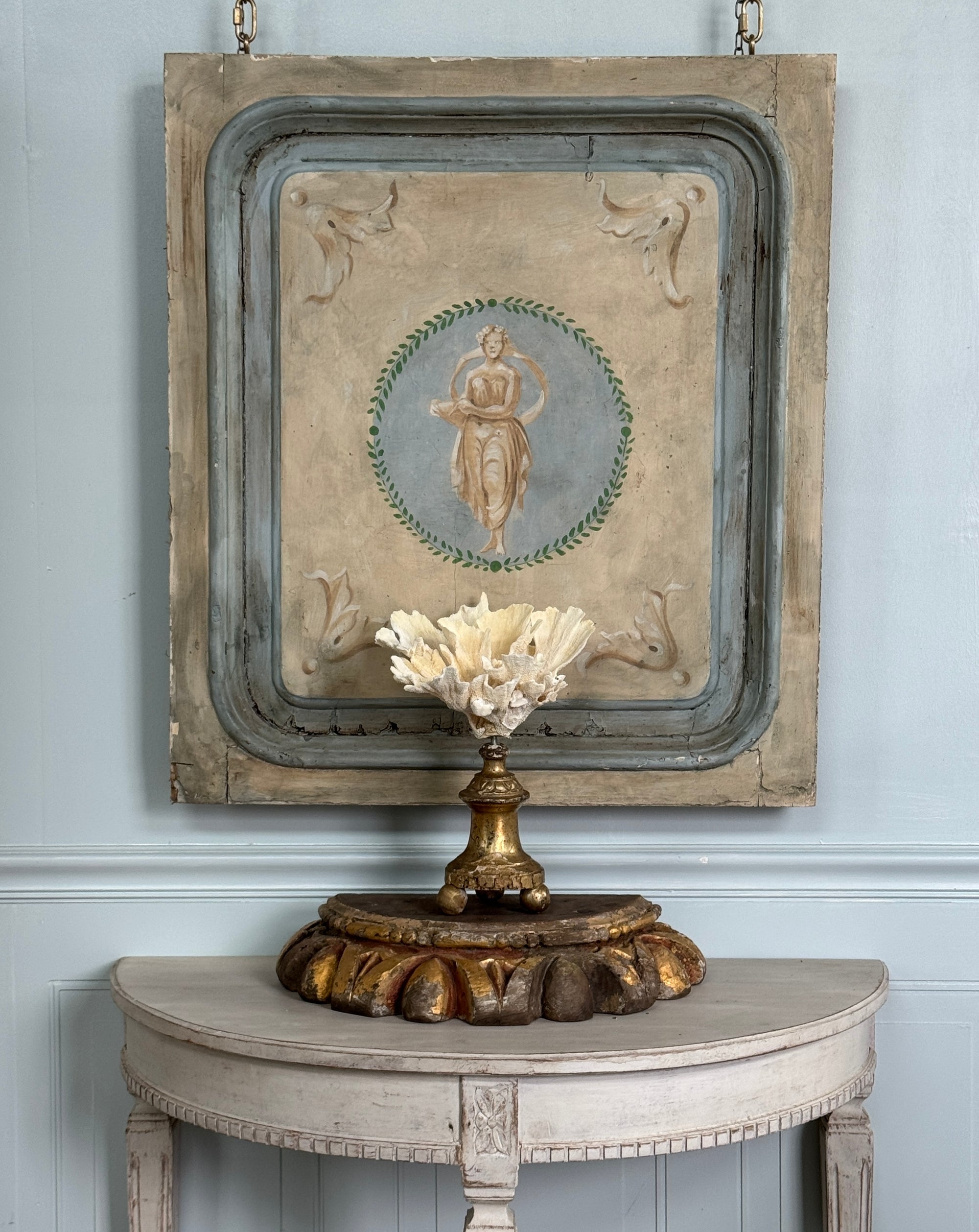 Coral Mounted on Antique Fragment